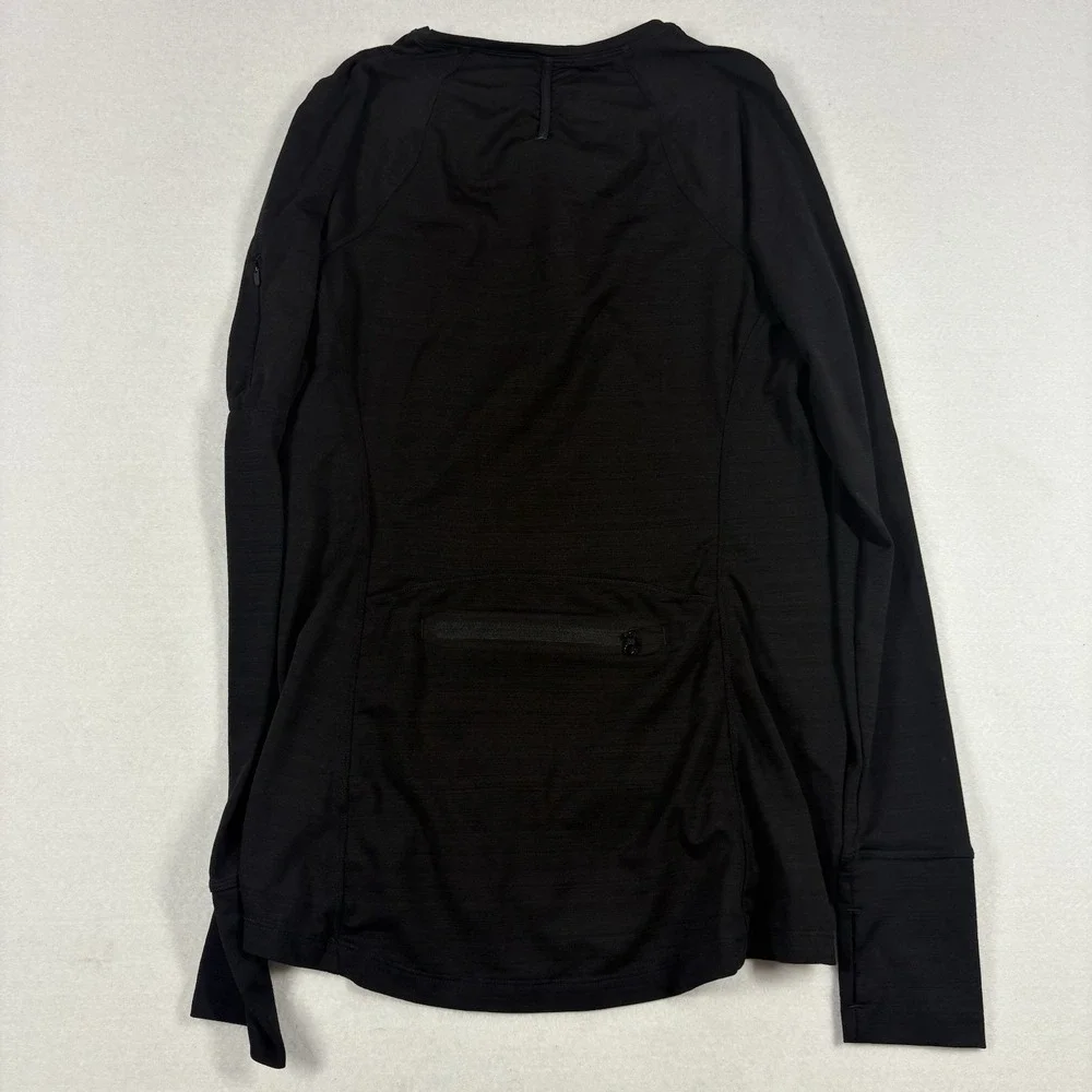Athleta‎ Pullover Womens S Black Heather Half Zip Long Sleeve Running Gym Pocket